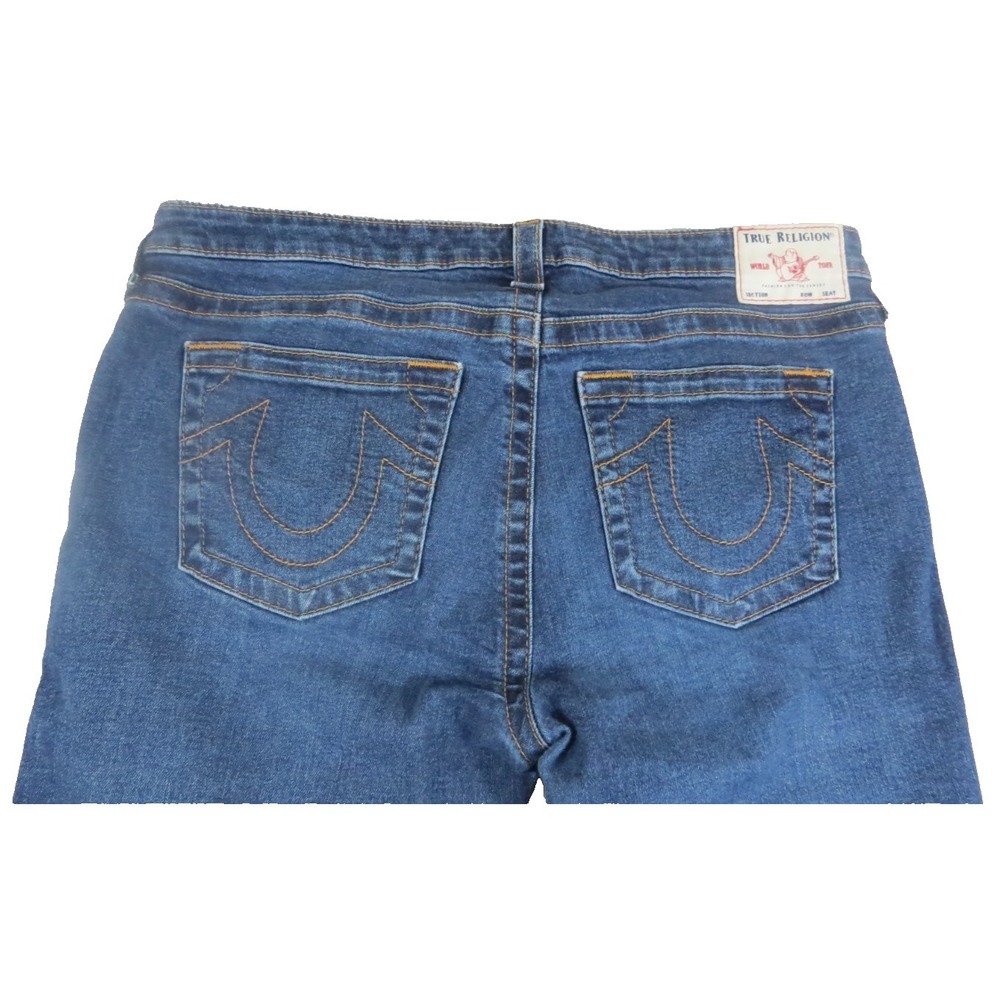 True‎ Religion Stella Low Rise Skinny Jeans Womens 34 Cropped Raw Hem Blue